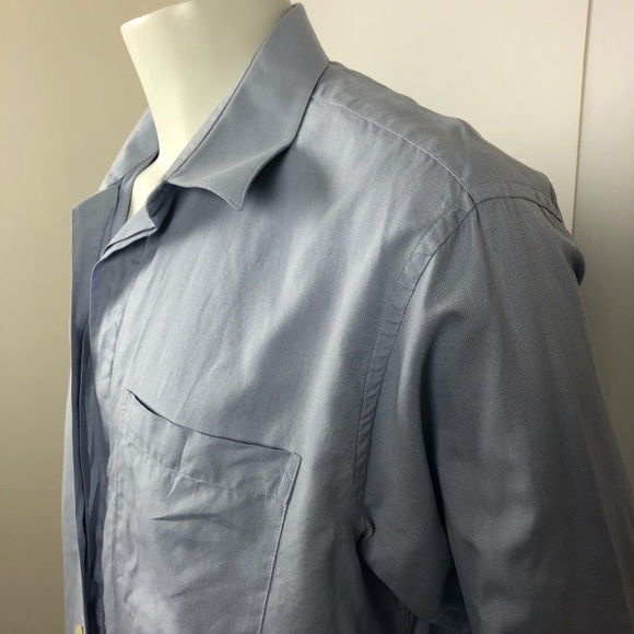 Mondo Di Marco Italian Blue Dress Shirt 17.5 | 100% Cotton Made in Italy - Picture 6 of 13